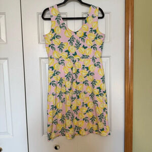 Lemon Print Sleeveless Dress